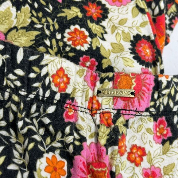 BILLABONG Sun Down Flare Pants Sz M Multicolor Floral High Rise Stretchy Viscose - Picture 8 of 10